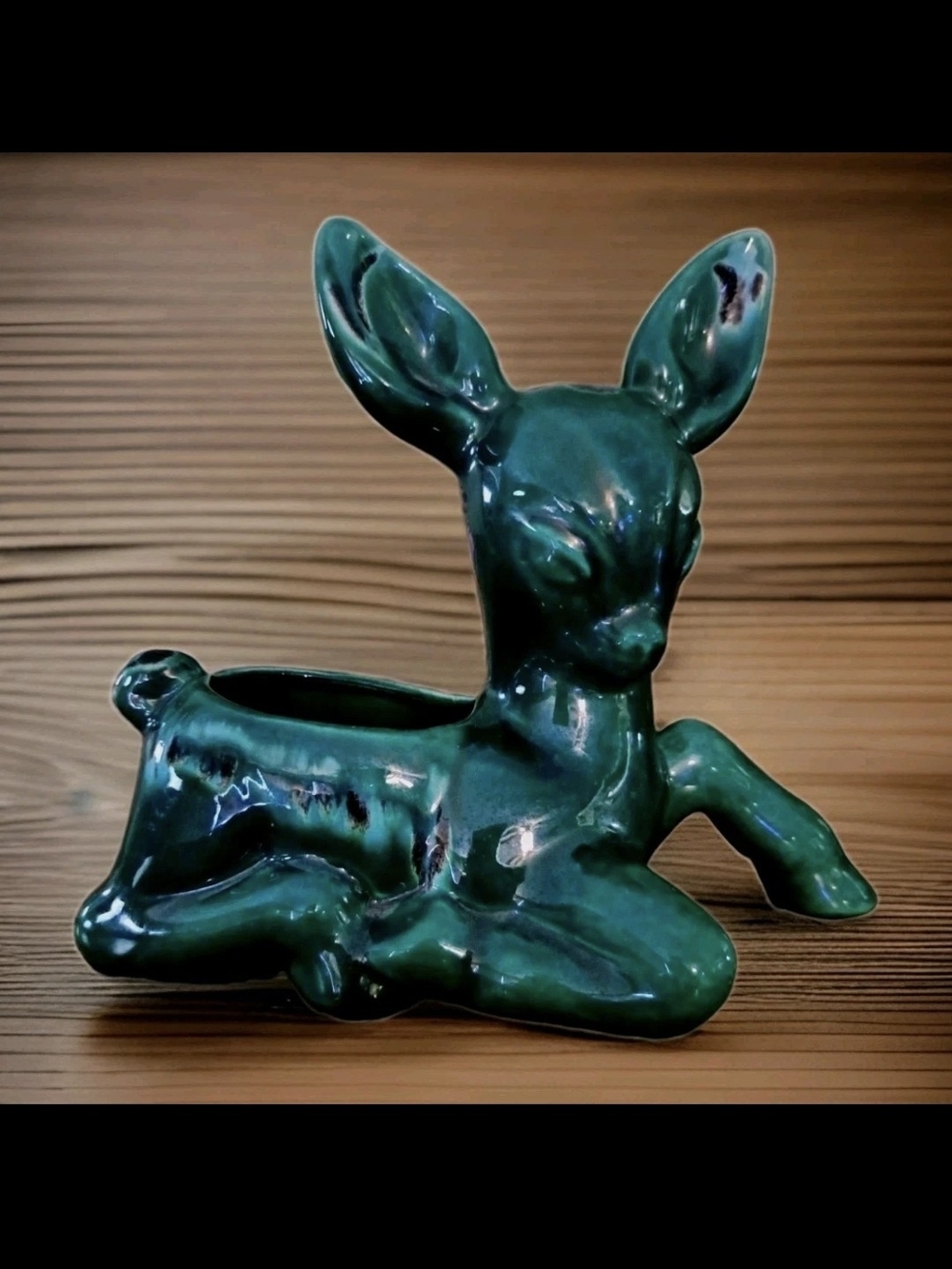 Vintage Haeger Deer Planter Green R-1913 USA